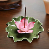 Lotus Leaf & Lotus Flower Porcelain Incense Burners DJEW-CN0001-38B-7