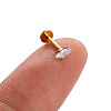 316L Stainless Steel Clear Cubic Zirconia Threadless Labret Stud WGB6B2D-04-2