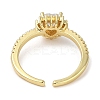 Rack Plating Brass Micro Pave Cubic Zirconia Cuff Finger Rings for Women RJEW-C114-21G-G-3