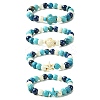 Summer Beach Turtle/Starfish Dyed Synthetic Turquoise Bracelets BJEW-JB10896-1