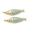 Brass Micro Pave Clear Cubic Zirconia Pendants KK-G522-43G-04A-1