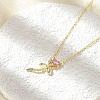 Brass Micro Pave Cubic Zirconia Pendant Necklaces NJEW-S441-03C-G-2