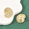Brass Micro Pave Clear Cubic Zirconia Stud Earrings EJEW-A151-02A-G-2