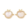 Natural White Shell Apple Link Connector Charms KK-Z140-06G-1