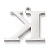 Tarnish Resistant 304 Stainless Steel Letter Pendant Rhinestone Settings LS-STAS-J028-01K-2