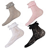 4 Pairs 4 Colors Nylon Women's Socks AJEW-CN0004-35-1
