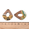 Opaque Resin & Walnut Wood Pendants RESI-T060-49M-3