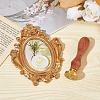 Brass Wax Seal Stamp with Wood Handle AJEW-WH0412-0036-5