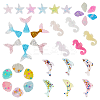 35Pcs 35 Styles Translucent Resin Sea Animal Decoden Cabochons RESI-FH0001-63-1