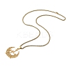 201 Stainless Steel Hollow Crescent Moon Pendant Box Chain Necklaces LS-NJEW-M086-02G-2