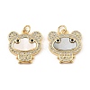 Brass Cubic Zirconia with Shell Pendants KK-K342-01G-1