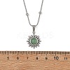 Natural Mixed Stone 304 Stainless Steel Sun Pendant Satellite Chain Necklaces NJEW-JN06501-5