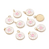 Real 18K Gold Plated Brass Enamel Pendants ZIRC-Z008-11A-2