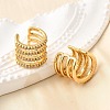 Brass Micro Pave Clear Cubic Zirconia Cuff Earrings EJEW-K309-03G-3