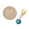 10Pcs Flat Round Handmade Evil Eye Lampwork Pendant Decorations HJEW-JM03489-02-3