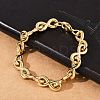 304 Stainless Steel Infinity Link Chain Bracelets for Women Men BJEW-F488-53B-G-2