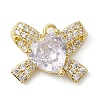Rack Plating Brass Micro Pave Clear Cubic Zirconia Pendants KK-H463-10G-01-1