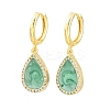 Brass Micro Pave Cubic Zirconia Hoop Dangle Earrings KK-CBA8324-11G-04-4