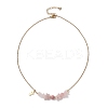 Natural Mixed Gemstone Chip and Round Beaded Pendant 304 Stainless Steel Cable Chain Necklaces for Women NJEW-JN05741-5