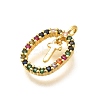 Brass Micro Pave Cubic Zirconia Pendants ZIRC-P123-01G-T02-2