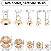 100Pcs 5 Style 304 Stainless Steel Bead Cap Pendant Bails STAS-UN0024-17-4