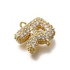 Brass Micro Pave Cubic Zirconia Letter Links KK-I717-04R-2