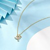 Clear Cubic Zirconia Word Yes Pendant Necklace NJEW-JN04330-01-5
