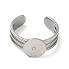 304 Stainless Steel Cuff Ring Findings STAS-B126-07P-2