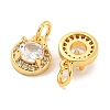 Brass Micro Pave Clear Cubic Zirconia Pendants KK-P275-30G-2