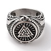Viking 304 Stainless Steel Valknut Rings RJEW-U005-17G-AS-2