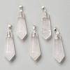 Natural Quartz Crystal Pointed Pendants G-P445-E13-1