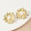 Brass ABS Imitation Pearl Stud Earrings EJEW-M082-06G-5