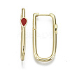 Brass Enamel Huggie Hoop Earrings EJEW-N011-33-NF-3