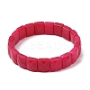 Dyed Natural White Jade Beaded Stretch Bracelets for Unisex G-K303-02P-02-4