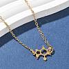 304 Stainless Steel Chemical Symbol Pendant Necklaces NJEW-Z073-03G-05-2