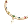 Handmade Evil Eye Lampwork Link Multi-layered Bracelets BJEW-JB12213-03-3