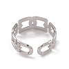 Non-Tarnish 304 Stainless Steel Hollow Arch Open Cuff Rings for Women RJEW-G285-57P-3
