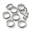 201 Stainless Steel Grooved Finger Ring Settings STAS-TAC0001-10B-P-3