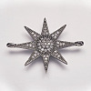 Brass Micro Pave Cubic Zirconia Links ZIRC-P049-17B-1