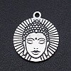 Non-Tarnish 201 Stainless Steel Etched Pendants STAS-N090-JN813-1