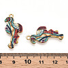 Printed Light Gold Tone Alloy Pendants ENAM-N056-210E-3