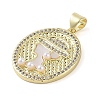 Brass Micro Pave Clear Cubic Zirconia Pendants KK-Q813-11B-G-2