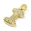 Brass Micro Pave Clear Cubic Zirconia Pendants KK-M279-01G-I-2