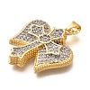 Brass Micro Pave Cubic Zirconia Pendants KK-B128-09G-2