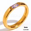 304 Stainless Steel Pave Cubic Zirconia Finger Rings FS-WG61B2A-18-1