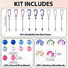 DIY Rainbow Round Wood & Aluminum Keychain Making Kits DIY-YW0012-31-3