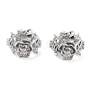 Brass Micro Pave Clear Cubic Zirconia Beads KK-U028-27P-1