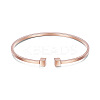SHEGRACE Simple Design Real Rose Gold Plated Cuff Bangle JB248A-1