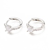 Brass Micro Pave Clear Cubic Zirconia Huggie Hoop Earrings ZIRC-H102-13P-1