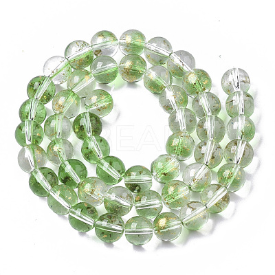 Transparent Spray Painted Glass Bead Strands X-GLAA-N035-03C-B02-1